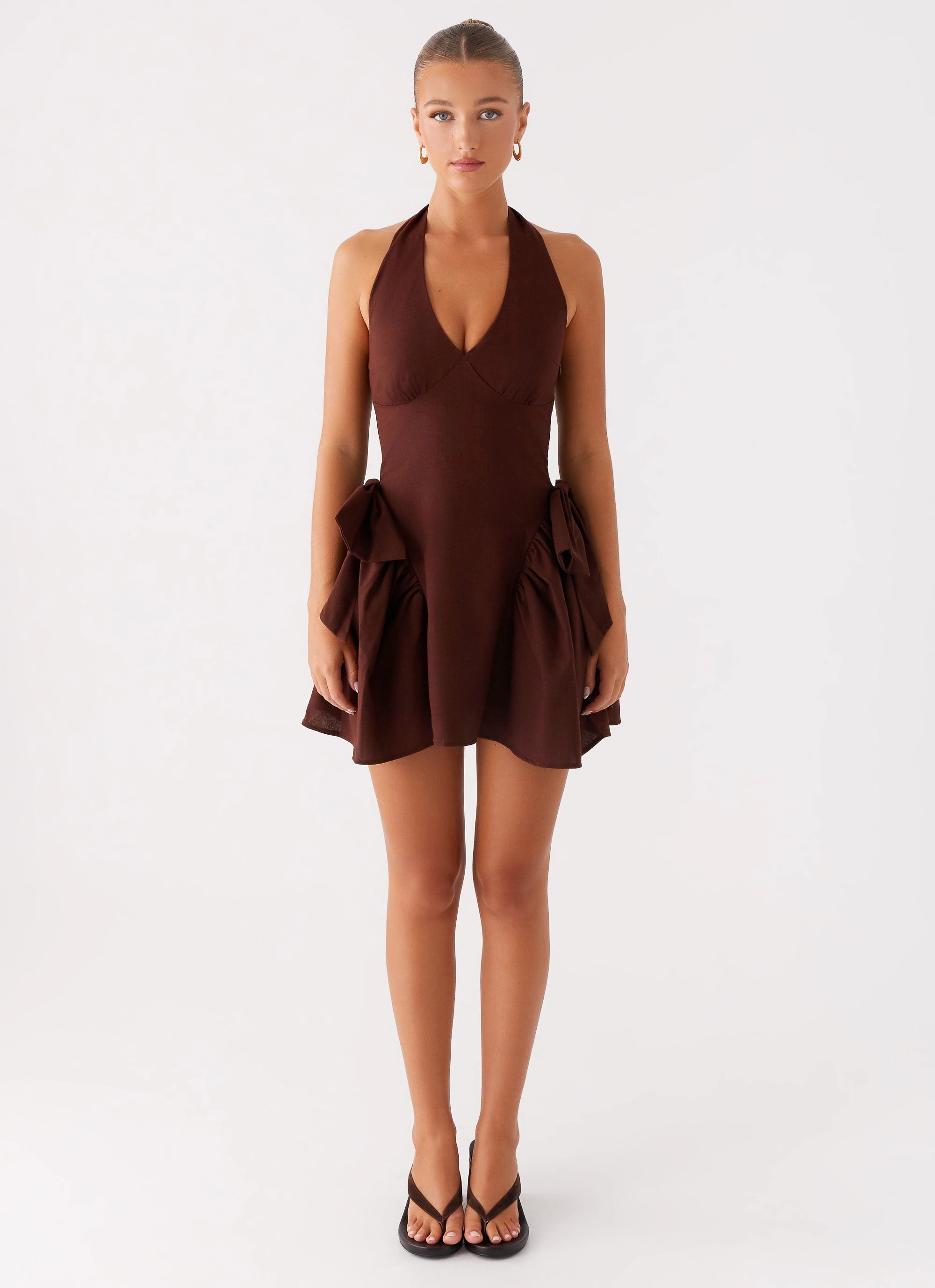 Refined touch Avalo Mini Dress - Chocolate