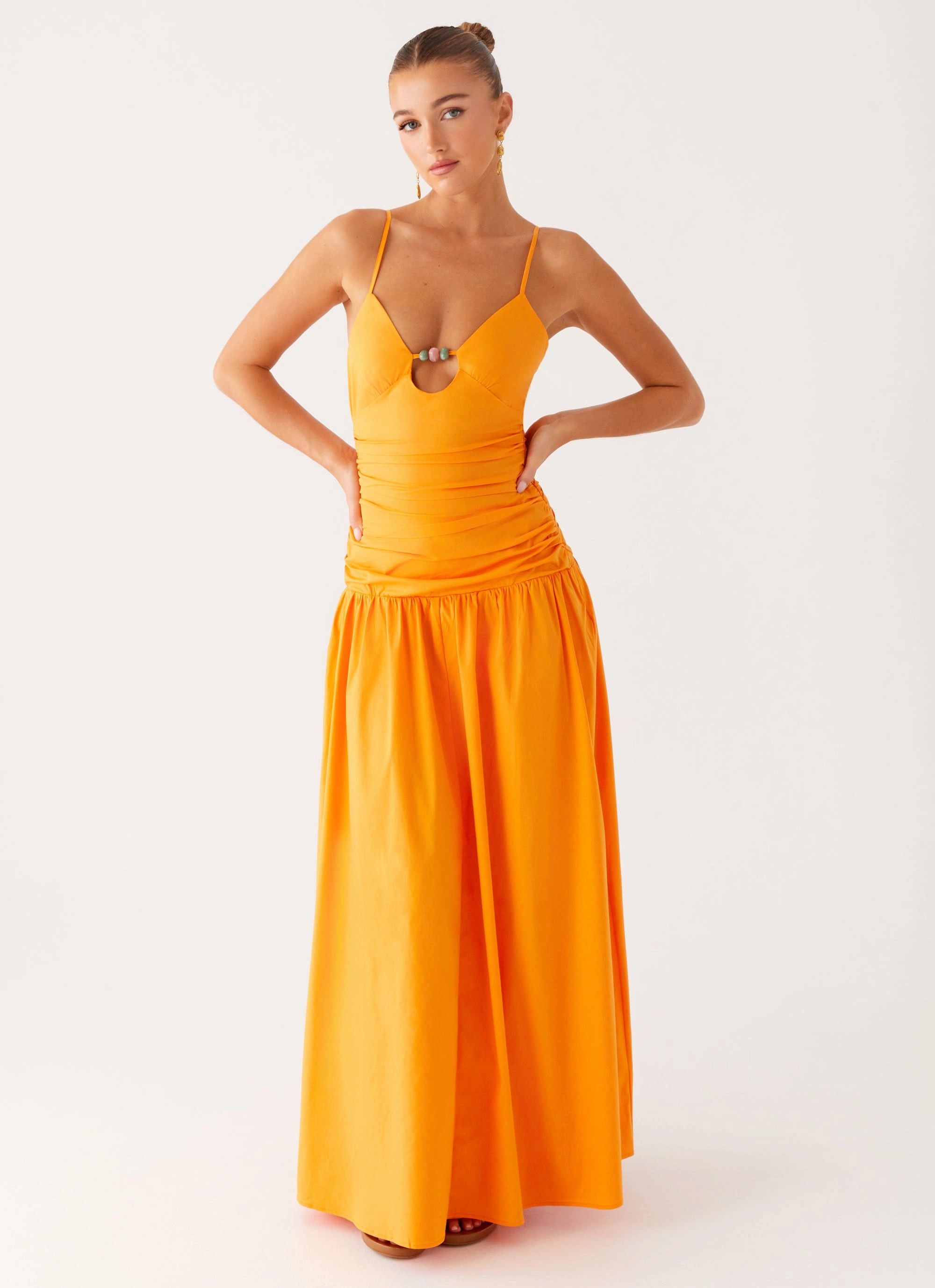 Flattering Layer Layered Style Avani Maxi Dress - Orange