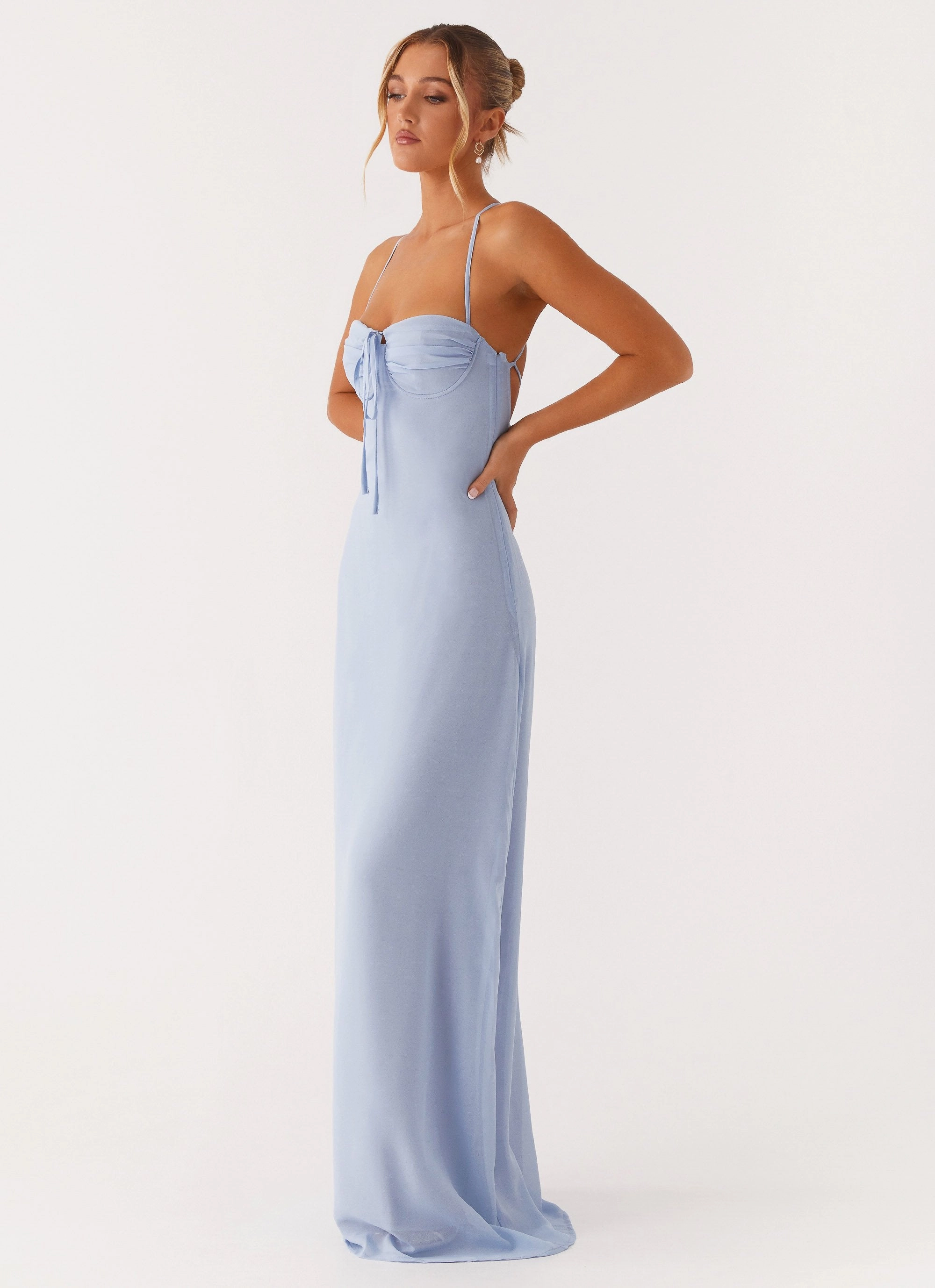 Aveline Bustier Maxi Dress - Blue Skin Touch