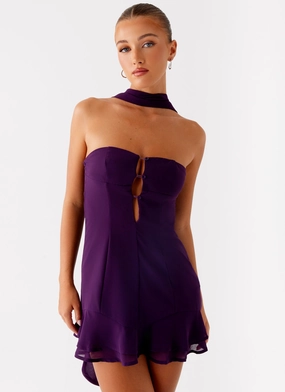 Avenue Mini Dress - Plum Organza Touch Grab Quick Style Ease Avenue Mini Dress - Plum