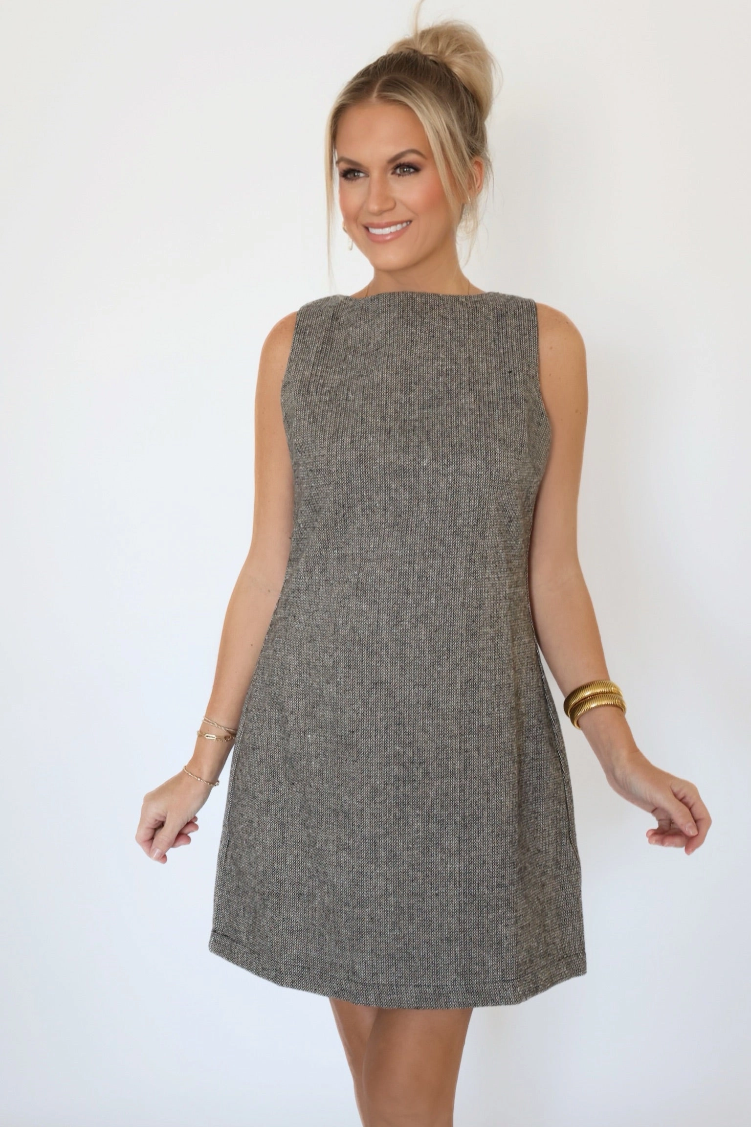 Reflective Accent Trim Avenues Mini Dress (FINAL SALE)