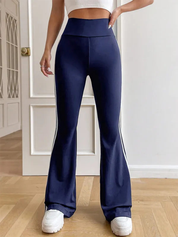 Averie Women's High Waist Drape Wide Leg Straight Bootcut Trousers Casual Pants