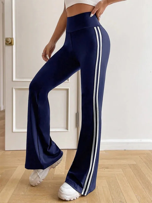 Averie Women's High Waist Drape Wide Leg Straight Bootcut Trousers Casual Pants