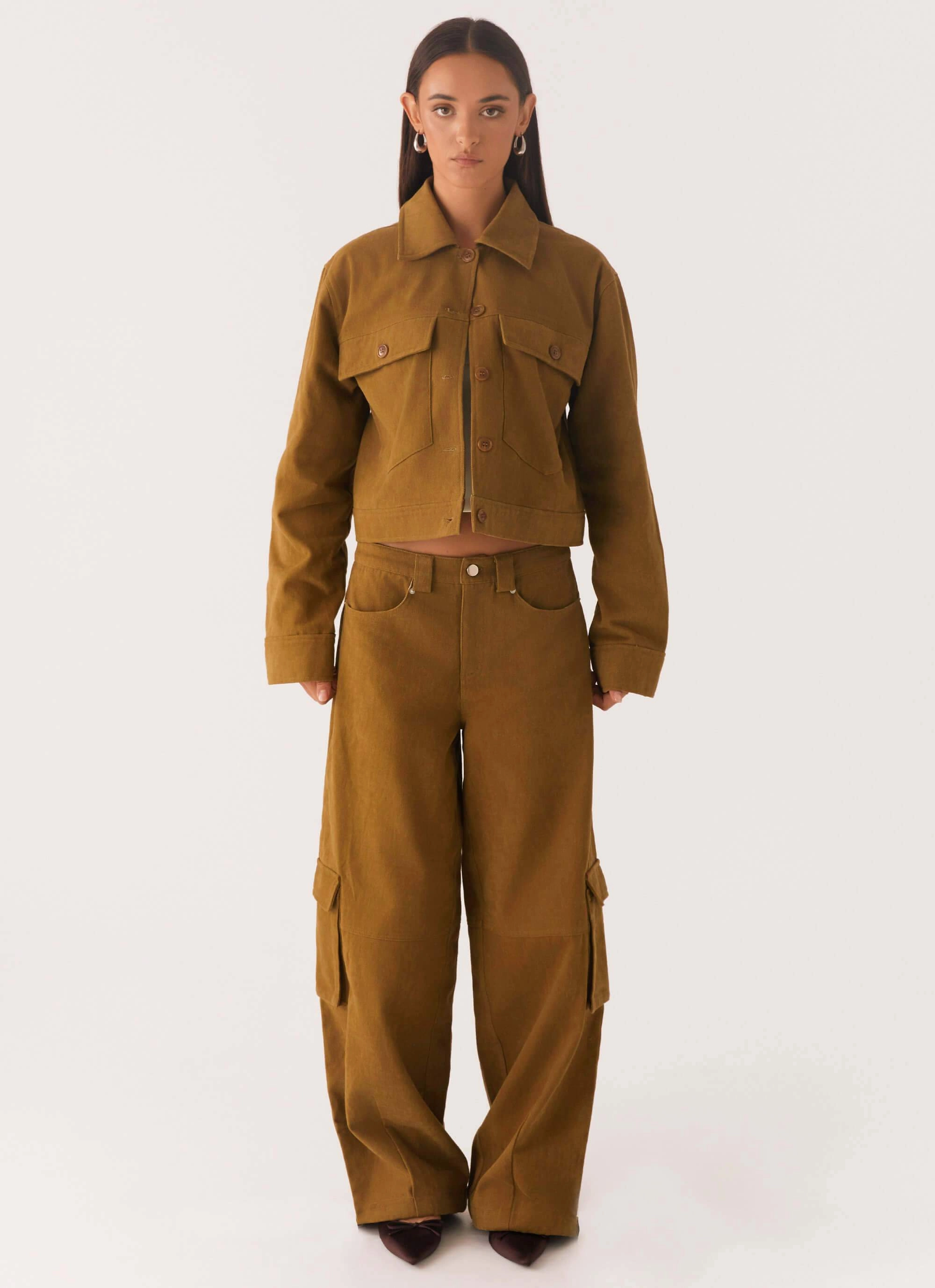 Avi Boxy Jacket - Brown Abrasion Proof Shoulders