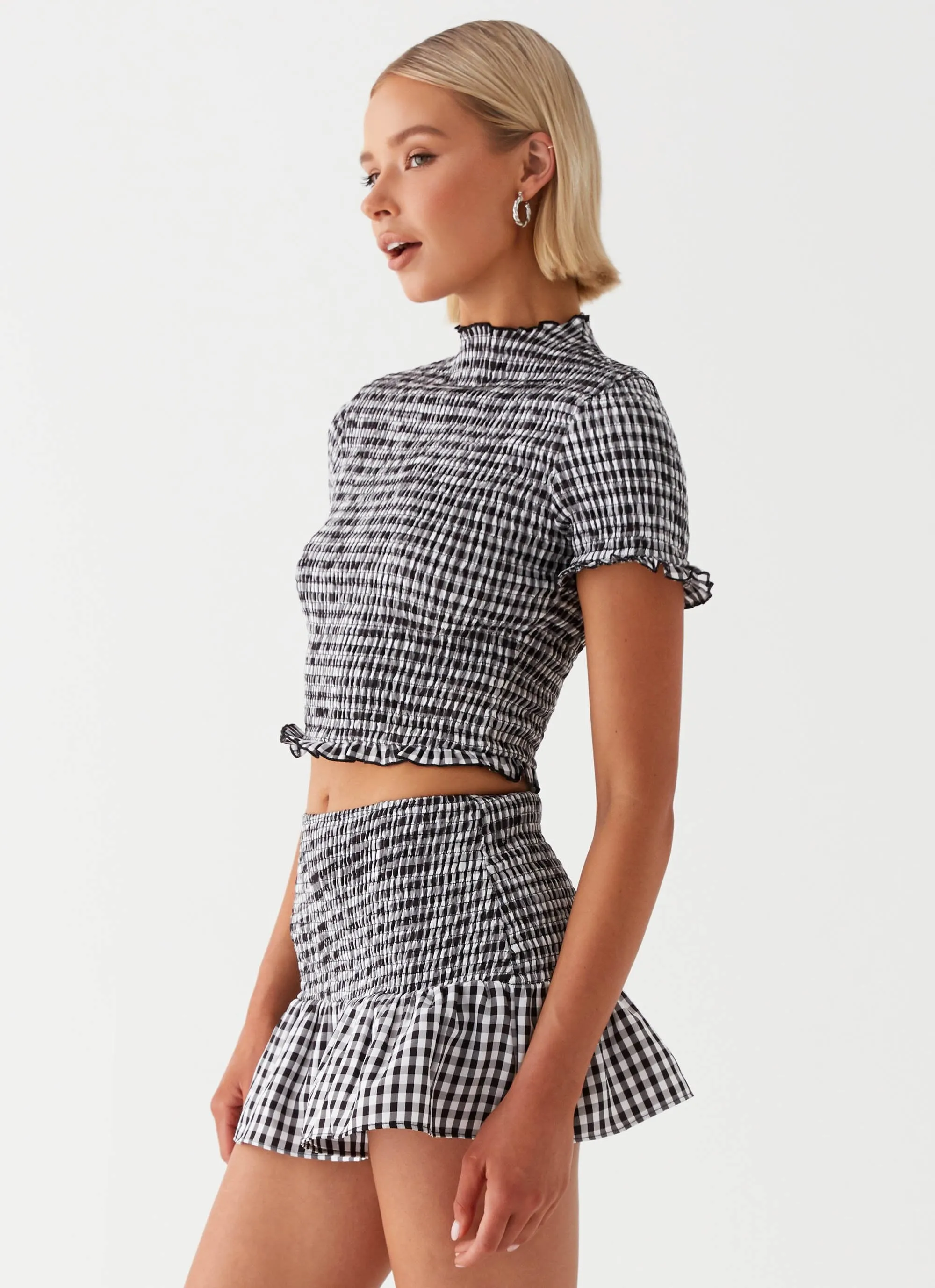 Sweetest Pie T-Shirt - Black Gingham High-End Quality