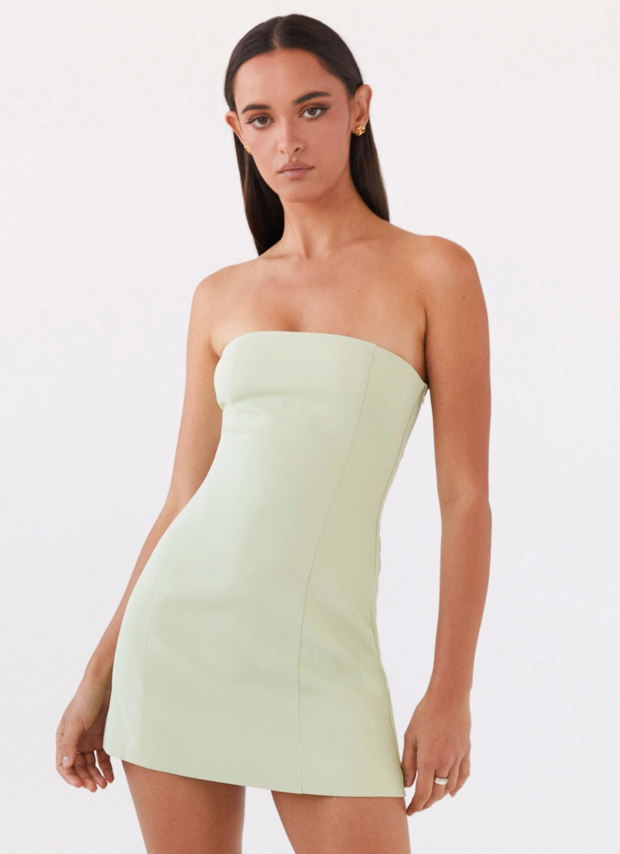 Ayanna Strapless Mini Dress - Green Zest Smart Waistband Fit