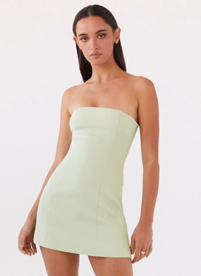 Ayanna Strapless Mini Dress - Green Zest Smart Waistband Fit