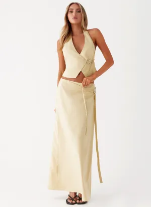 Azura Maxi Skirt - Yellow Lightweight Feel Lined interior Azura Maxi Skirt - Yellow