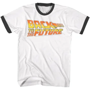 Back To The Future Worn Logo Men's Ringer T-Shirt