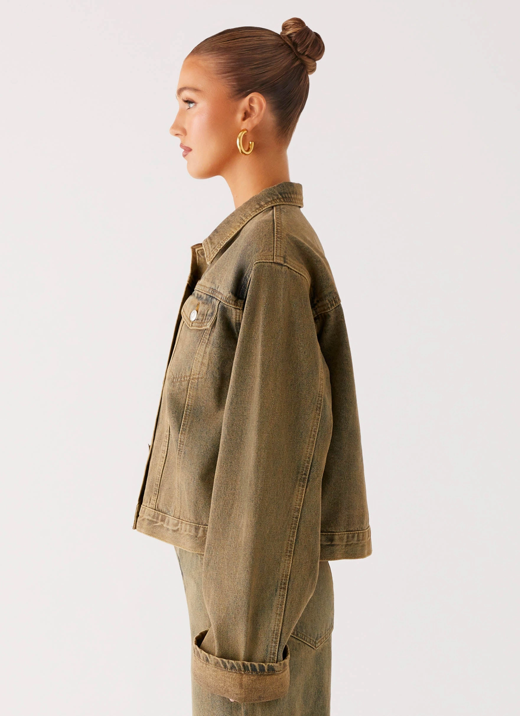 TearResistant Reinforcements Wardrobe Essential Back Again Oversized Denim Jacket - Brown Sand Wash