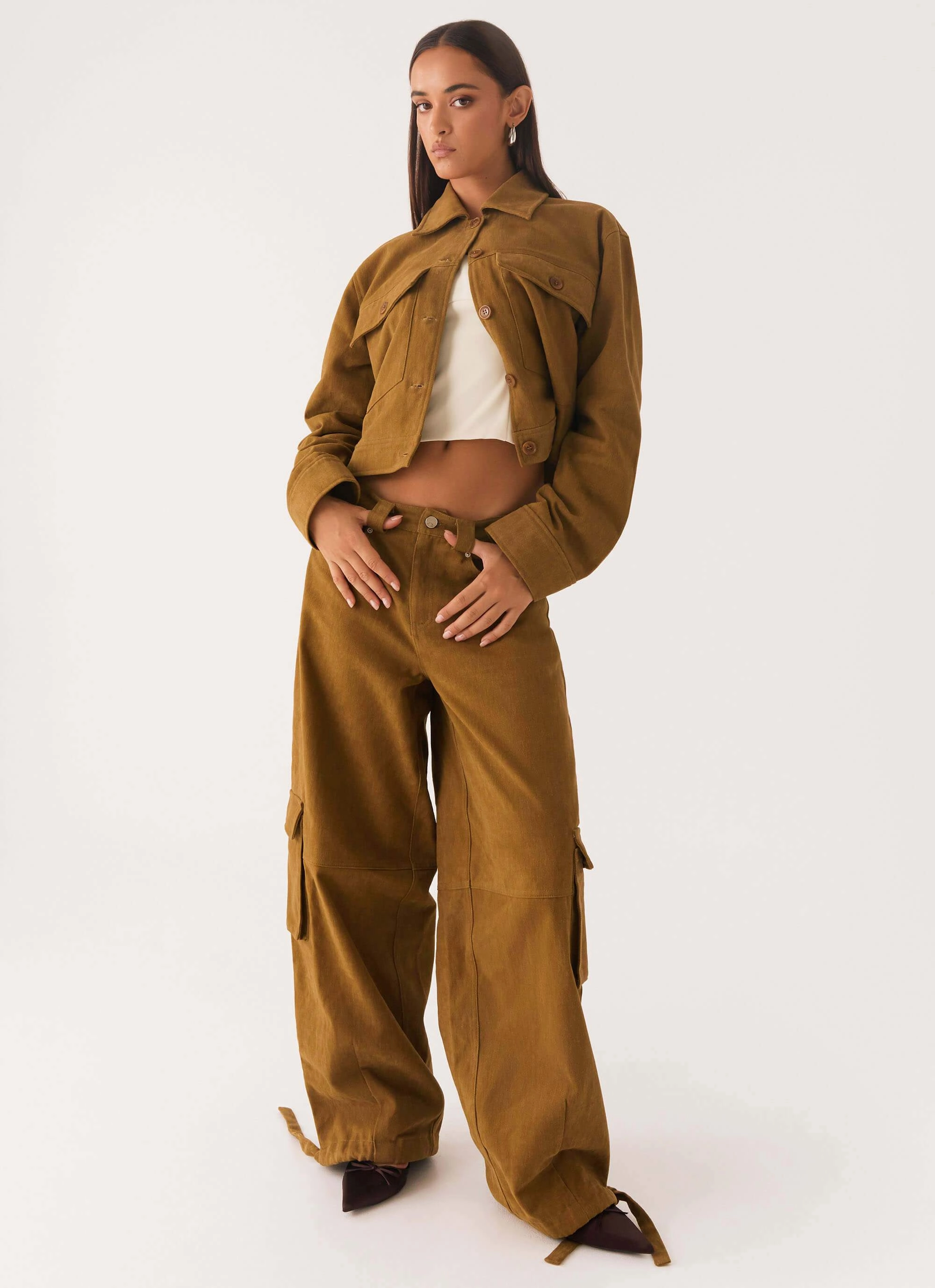 Wool blend Casual Performance Back In Time Cargo Pant - Brown