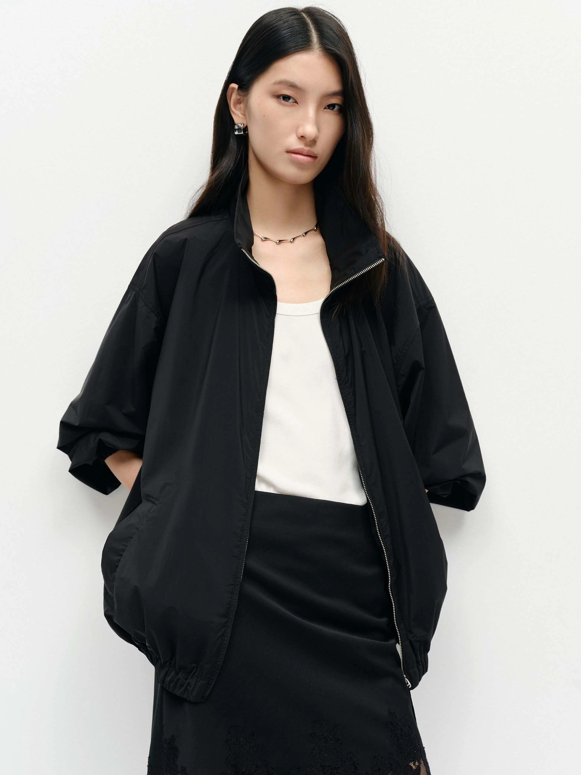 Back Letter Loose Jacket