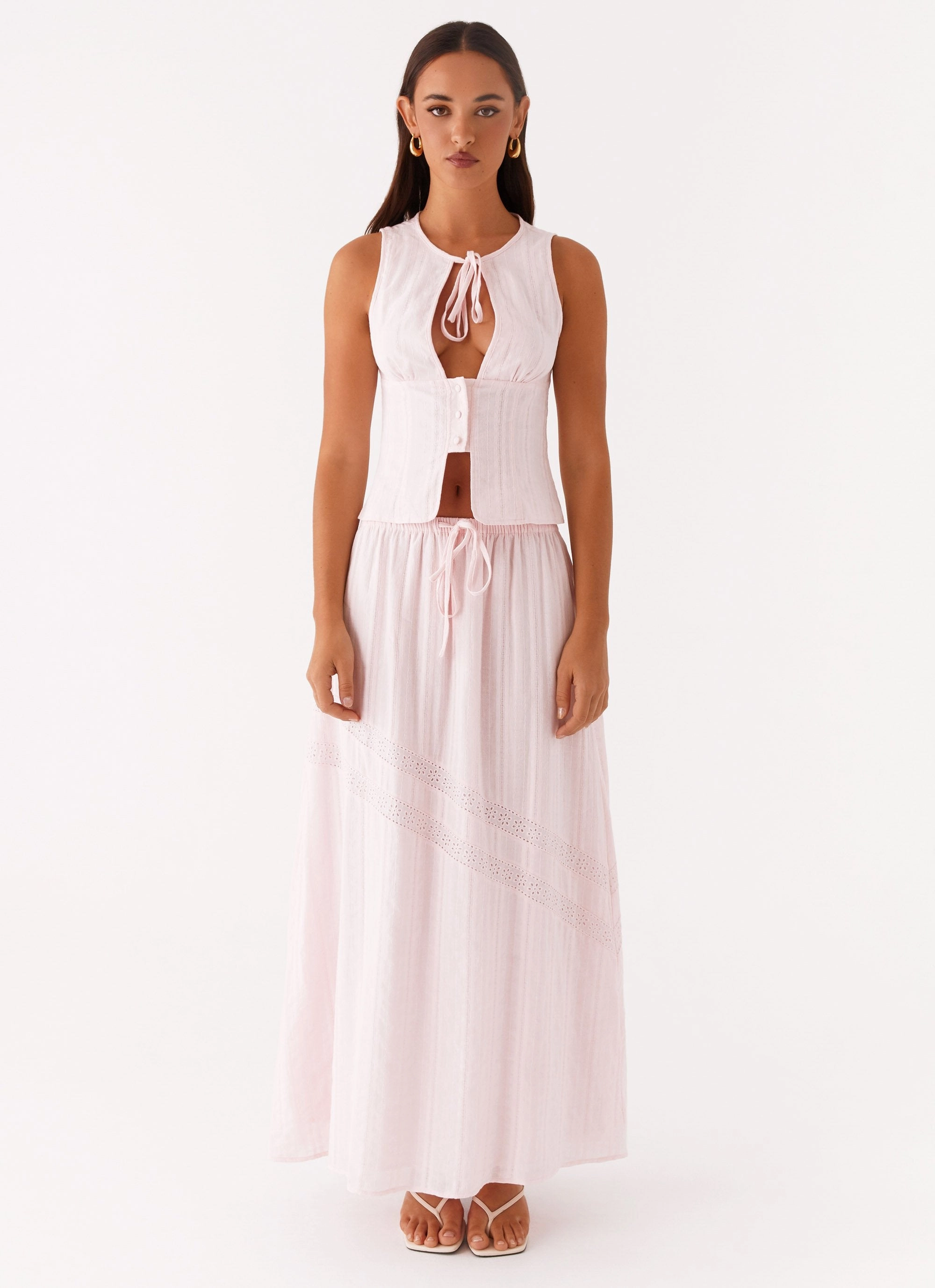 ZipClosure Bailey Tie Front Top - Blush