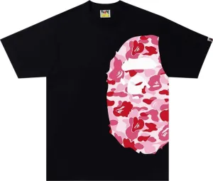 BAPE ABC Camo Side Big Ape Head Tee 'Black/Pink', Black
