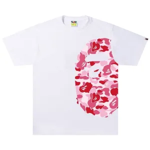 BAPE ABC Camo Side Big Ape Head Tee 'White/Pink', White