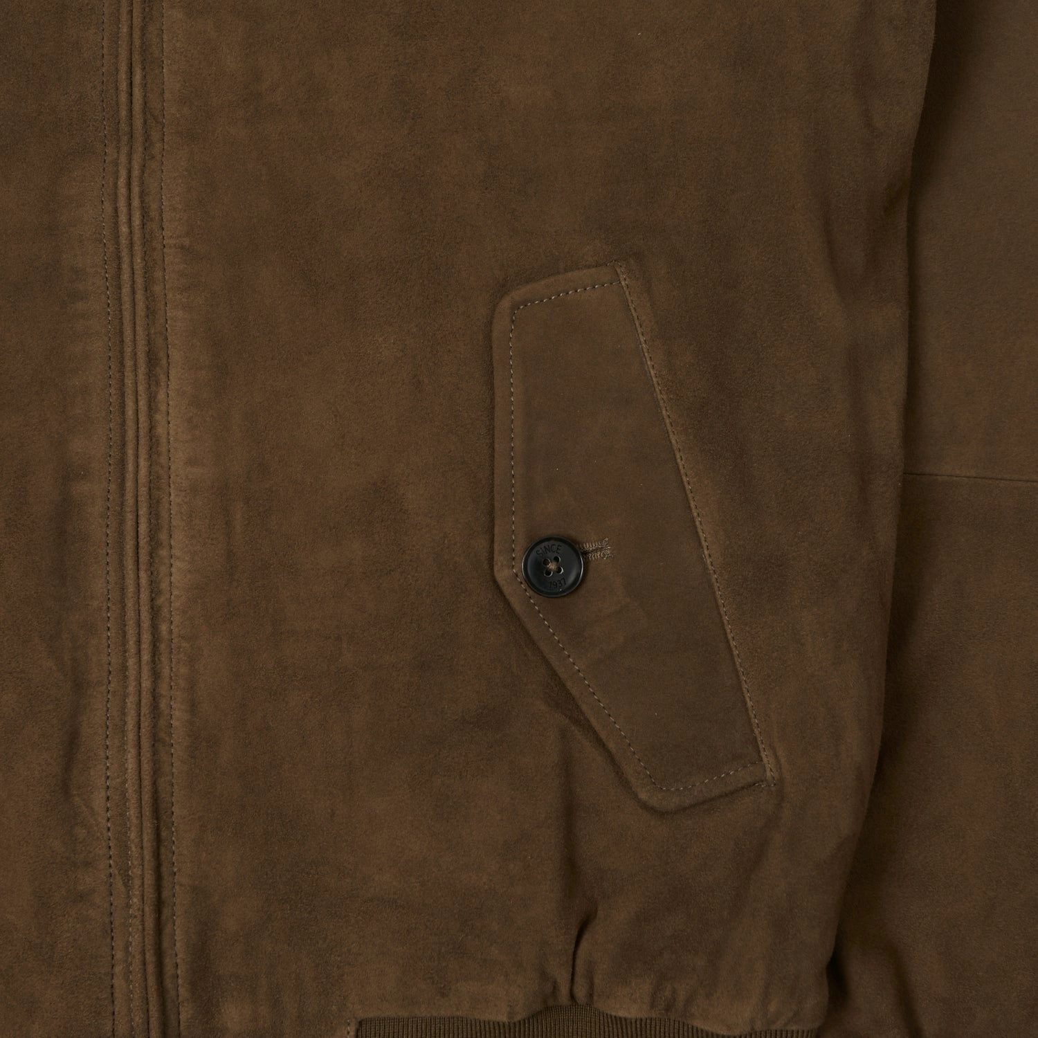 Baracuta G9 Suede Harrington Jacket - Dark Olive