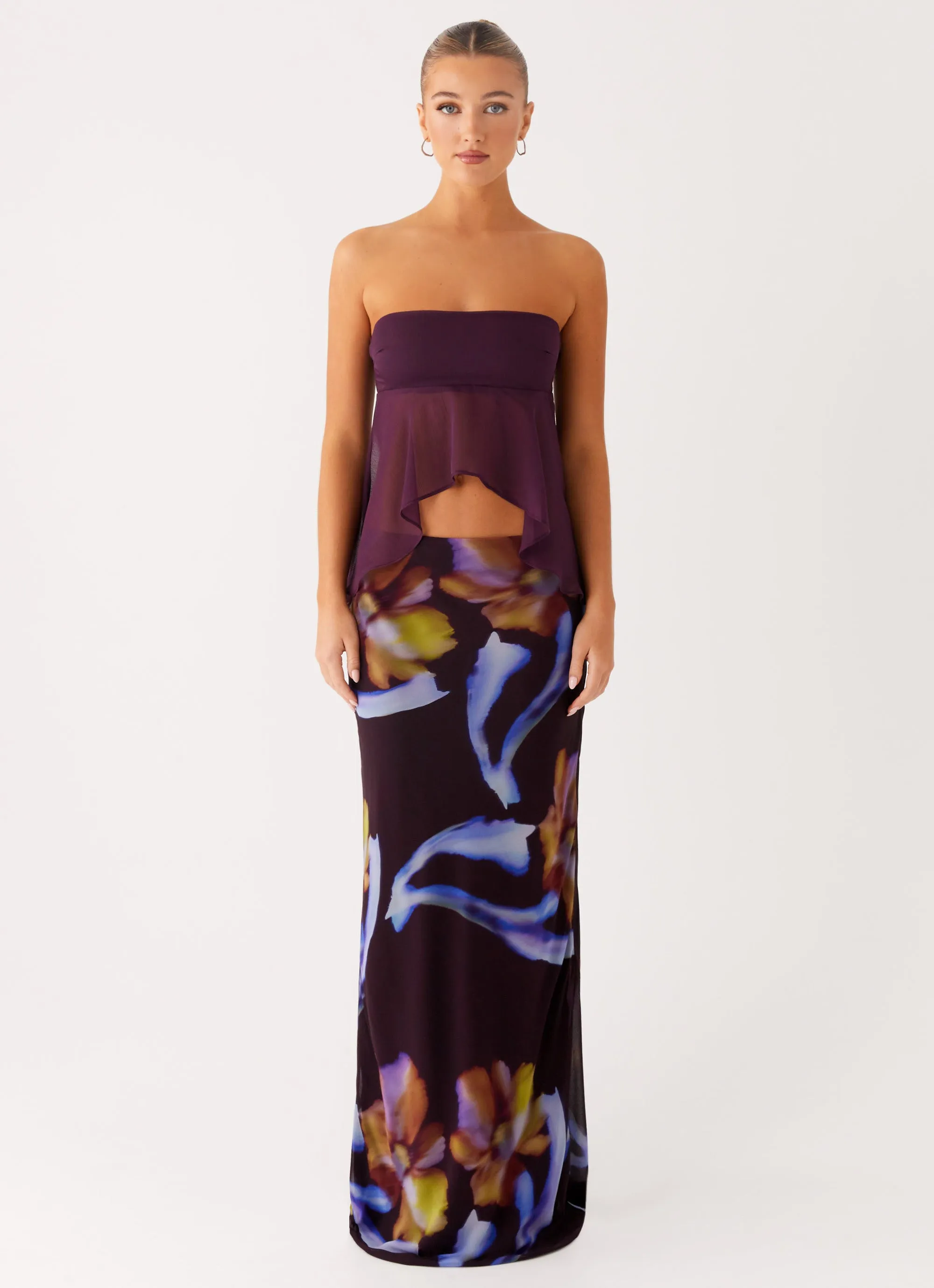 Daily Essential Barbados Maxi Skirt - Dark Floral