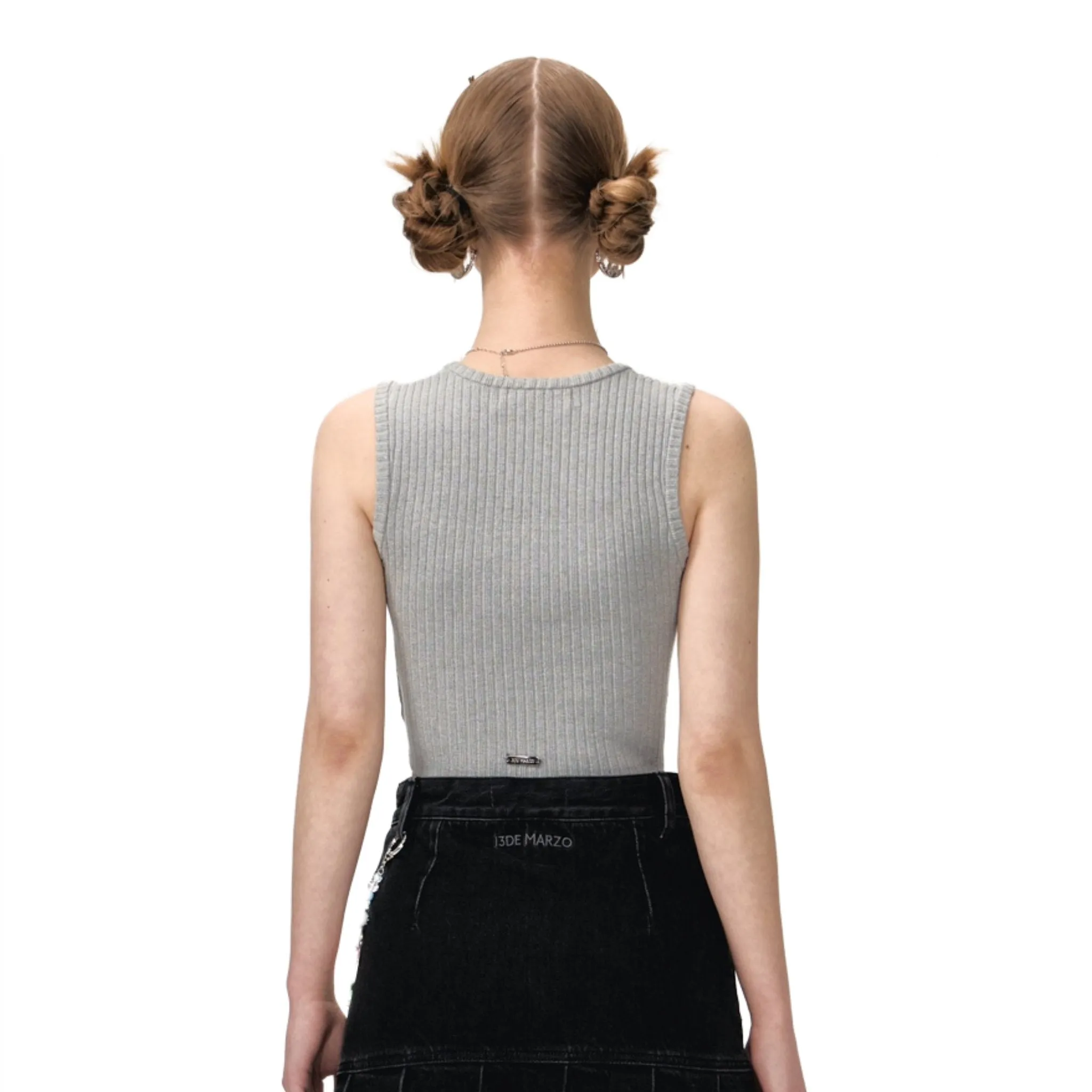 Base Knit Tank Top in Gray