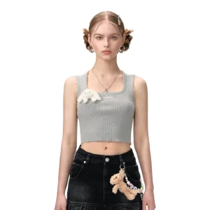 Base Knit Tank Top in Gray