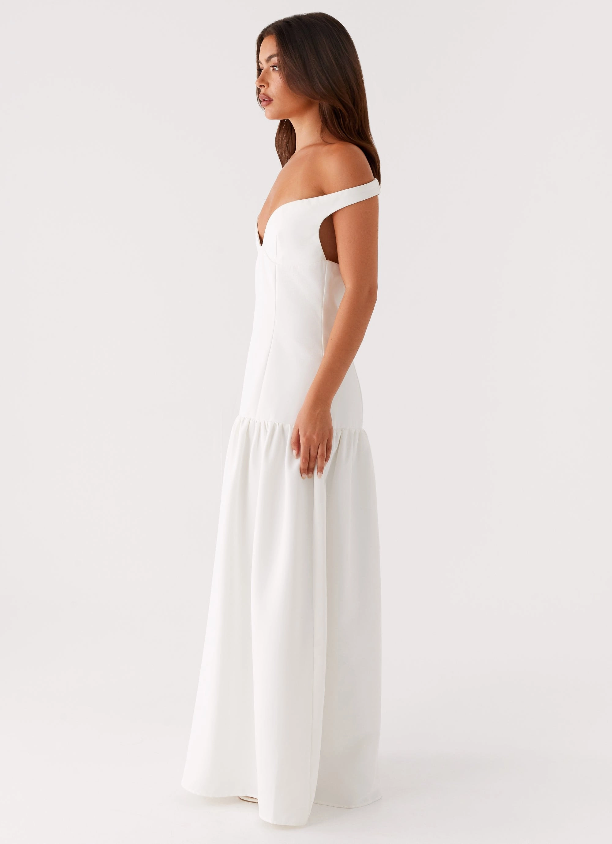 Basel Maxi Dress - White Fringe-Detail