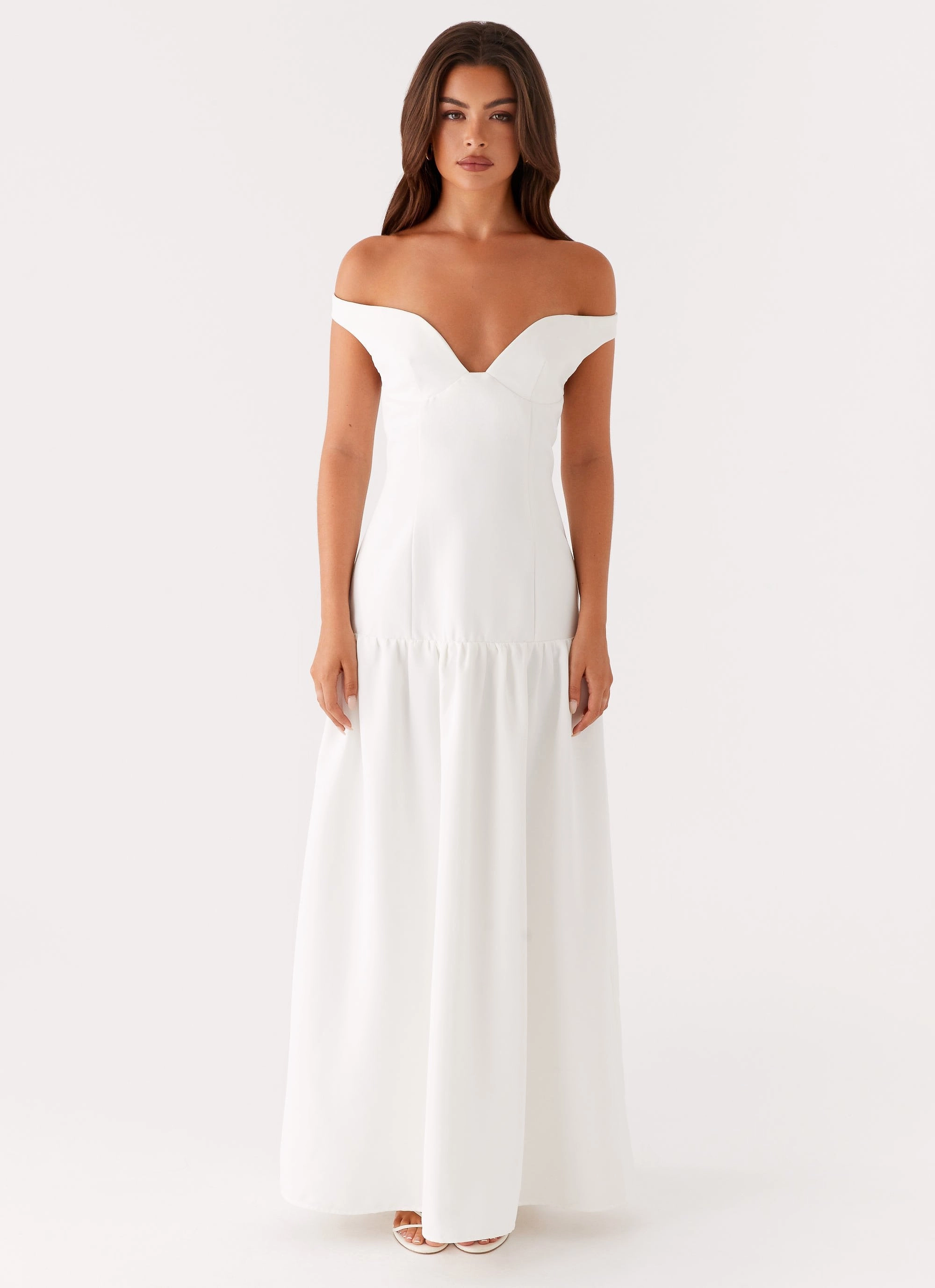 Basel Maxi Dress - White Calm Flow Smooth Outline