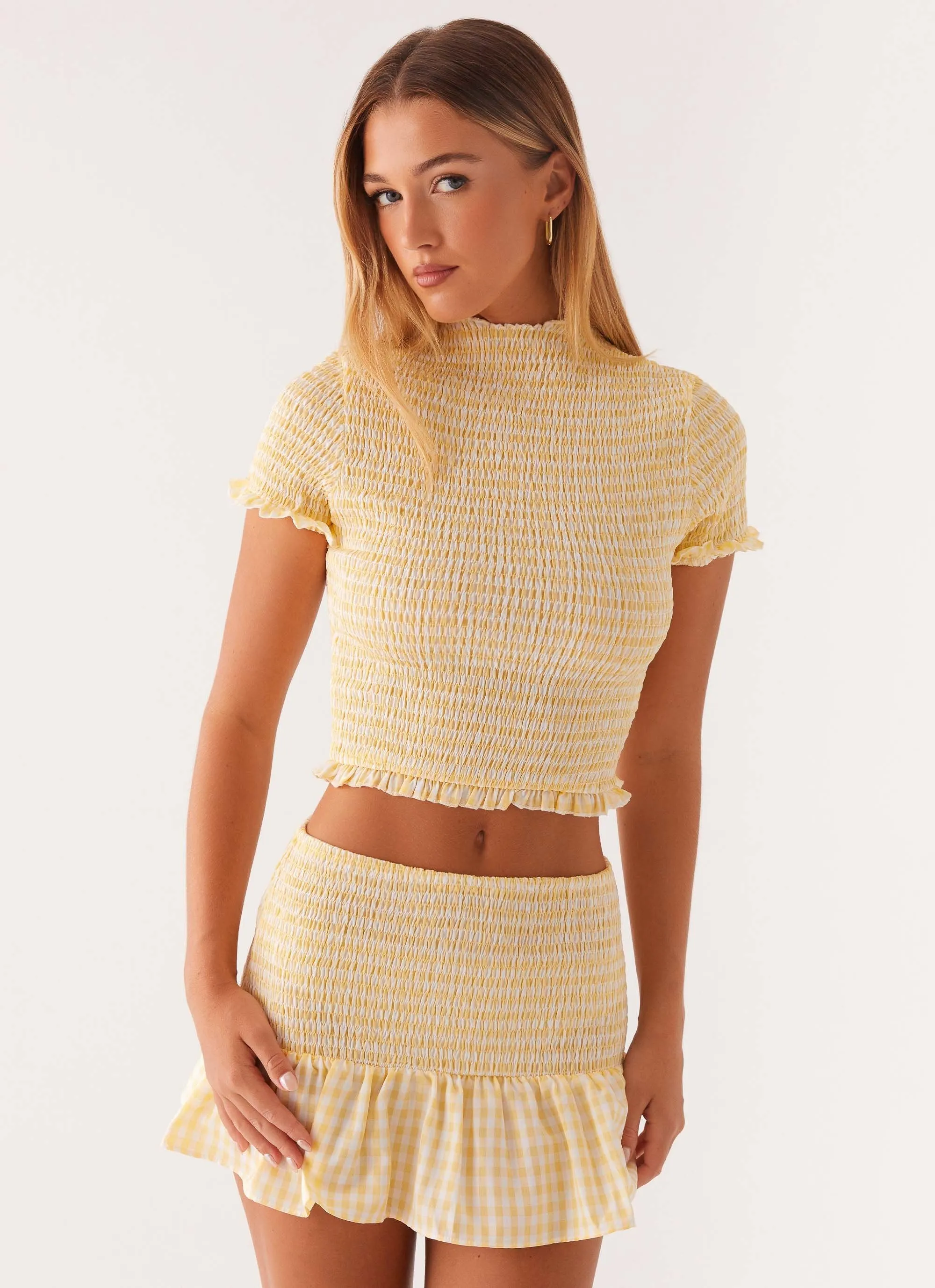 Sweetest Pie T-Shirt - Yellow Gingham sporty wear