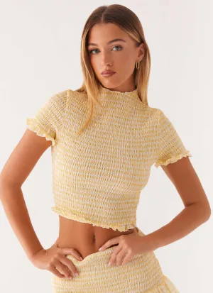 Basic Apparel Sweetest Pie T-Shirt - Yellow Gingham NoSideSeam Sweetest Pie T-Shirt - Yellow Gingham