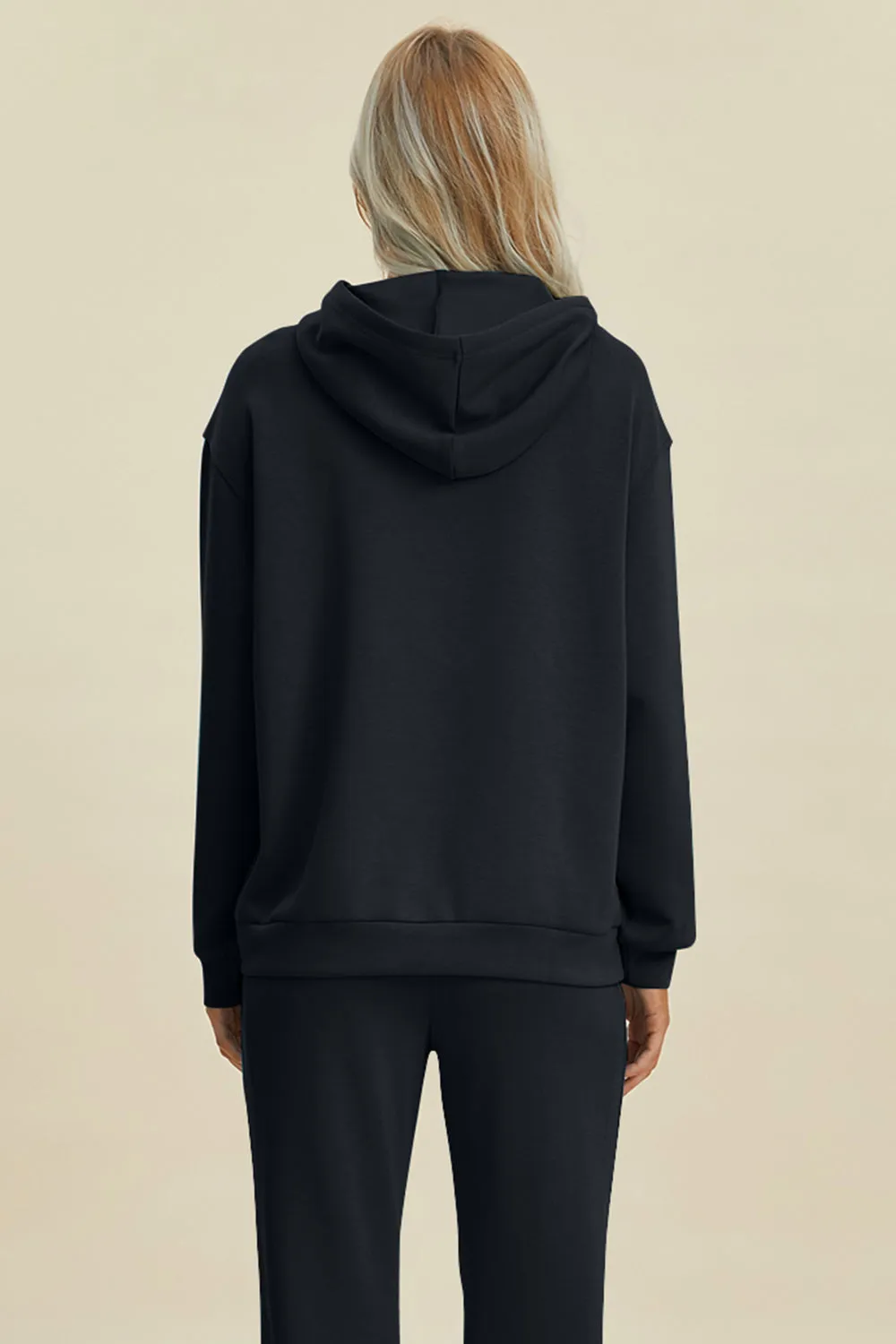 Basic Bae Air Scuba Long Sleeve Hoodie with Kangaroo Pocket