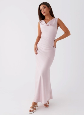Be Mine Satin Maxi Dress - Mauve Pink Feminine Look Be Mine Satin Maxi Dress - Mauve Pink Confident Mood