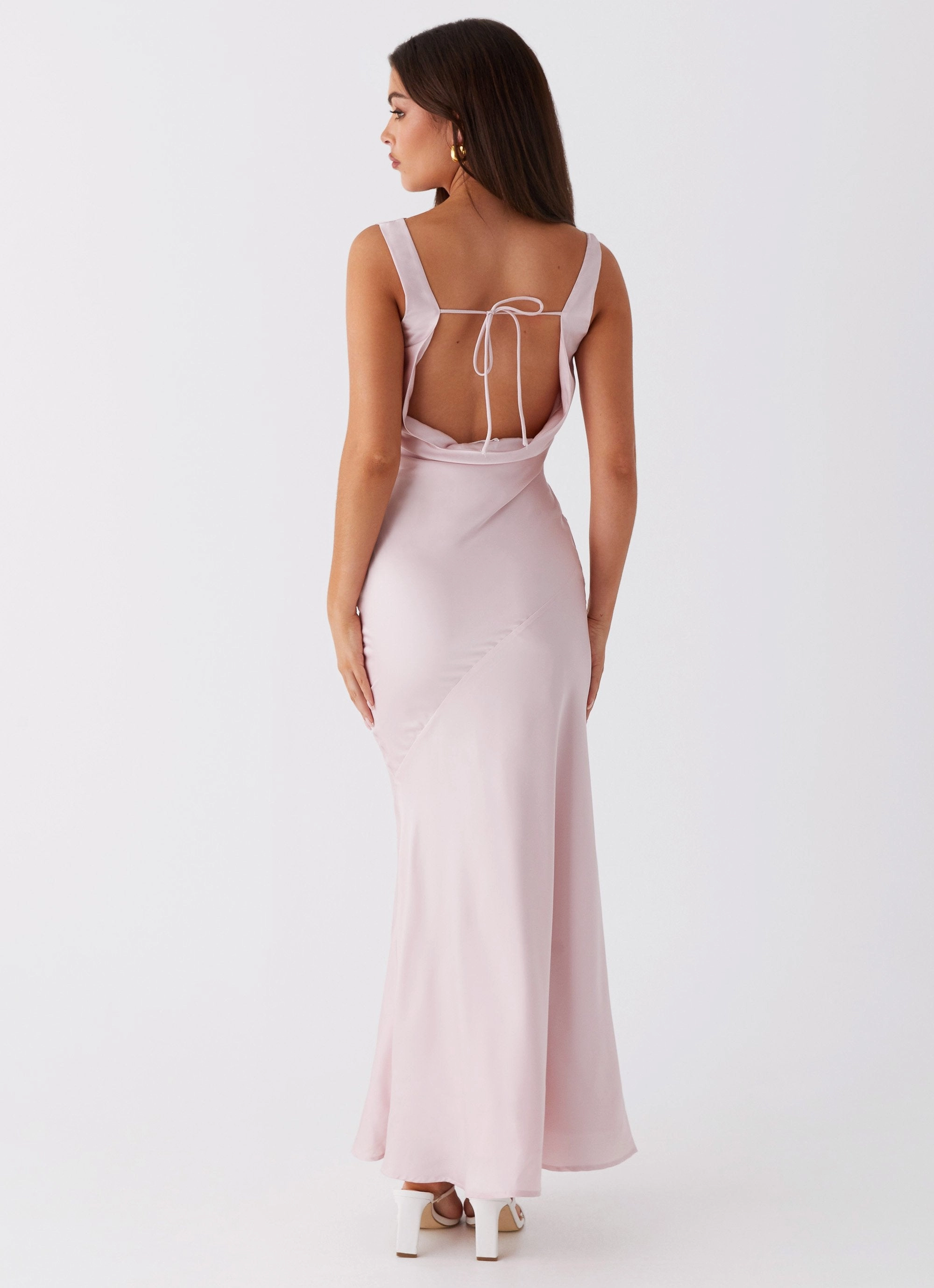 Be Mine Satin Maxi Dress - Mauve Pink Classic Appeal