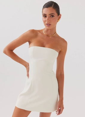 Ayanna Strapless Mini Dress - Ivory Social Ease