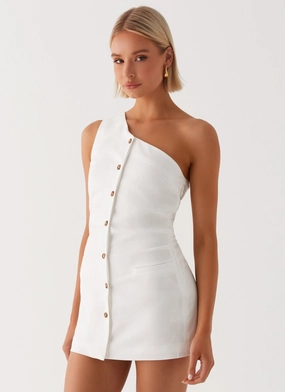 Resort Ready Jordy Linen Mini Dress - White