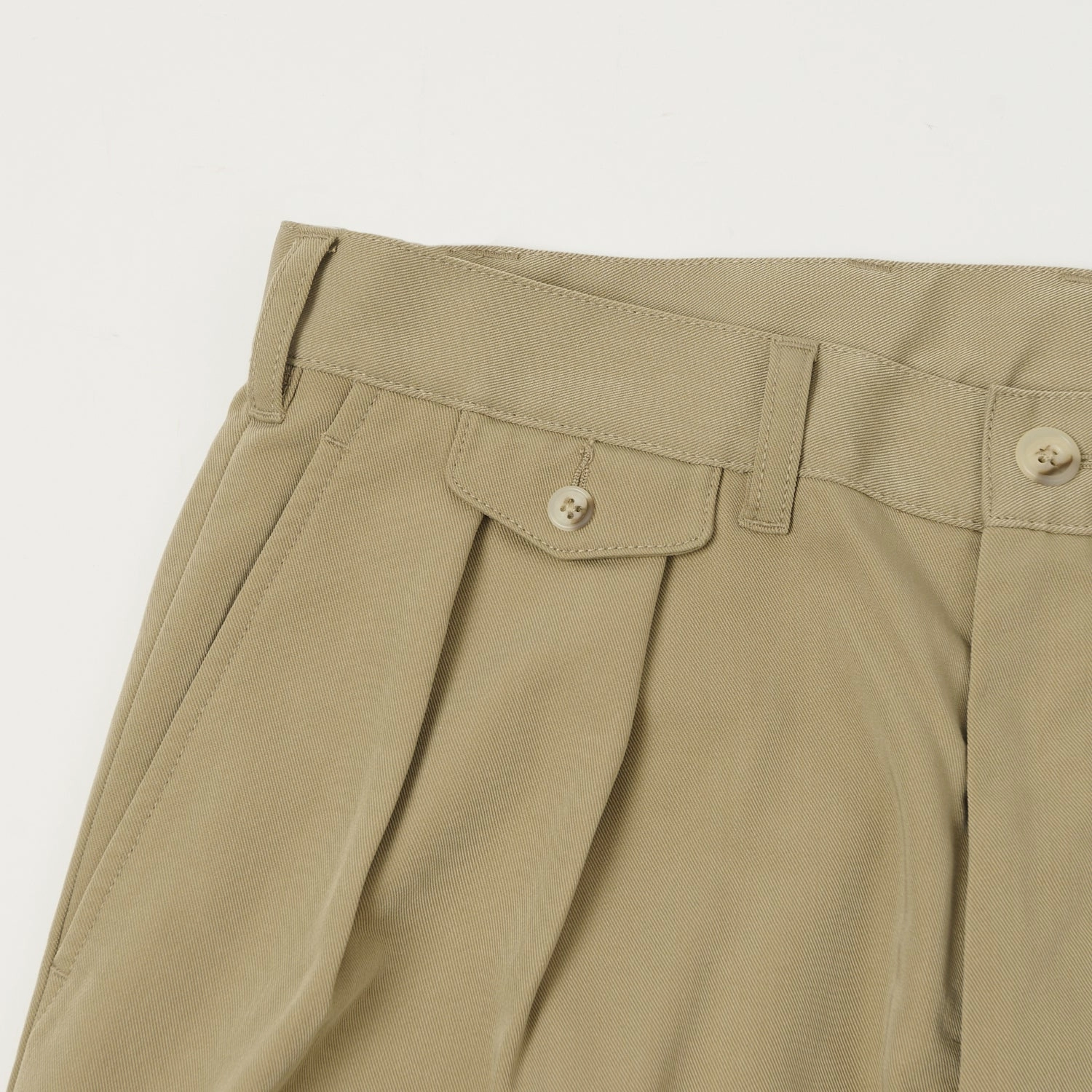 Beams Plus Double Pleat Trousers - Sand