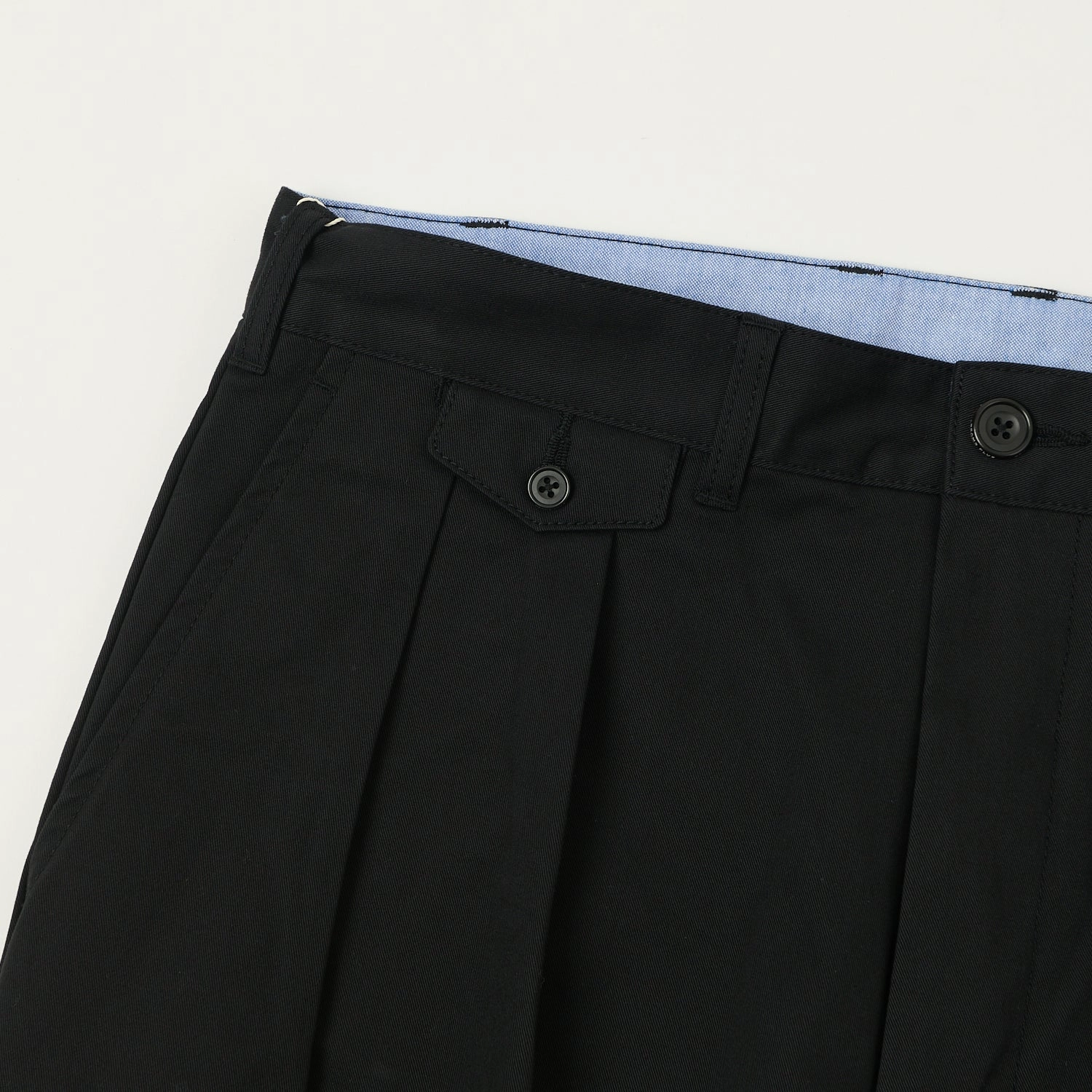 Beams Plus Double Pleat Twill Trousers - Black