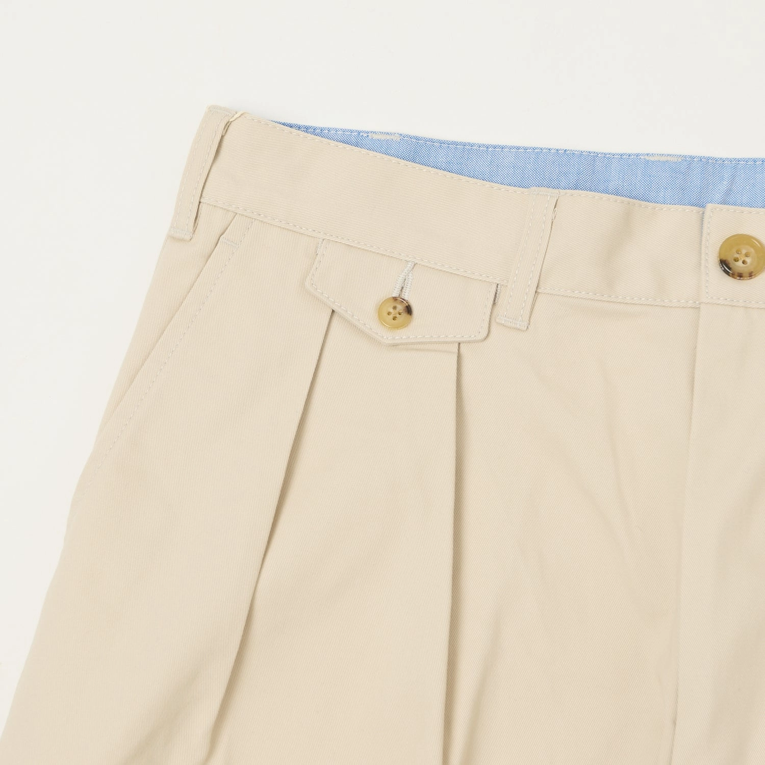 Beams Plus Double Pleat Twill Trousers - Cement