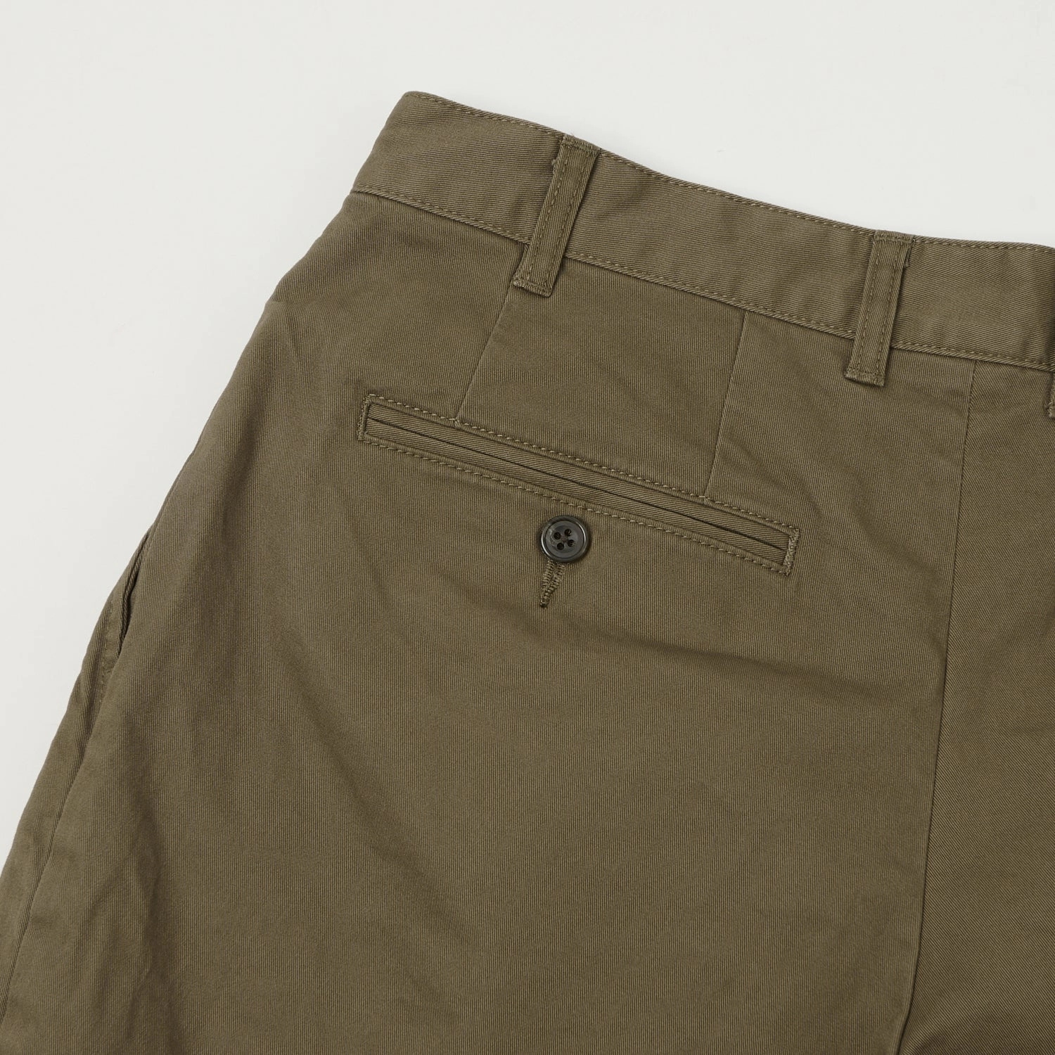 Beams Plus Double Pleat Twill Trousers - Olive