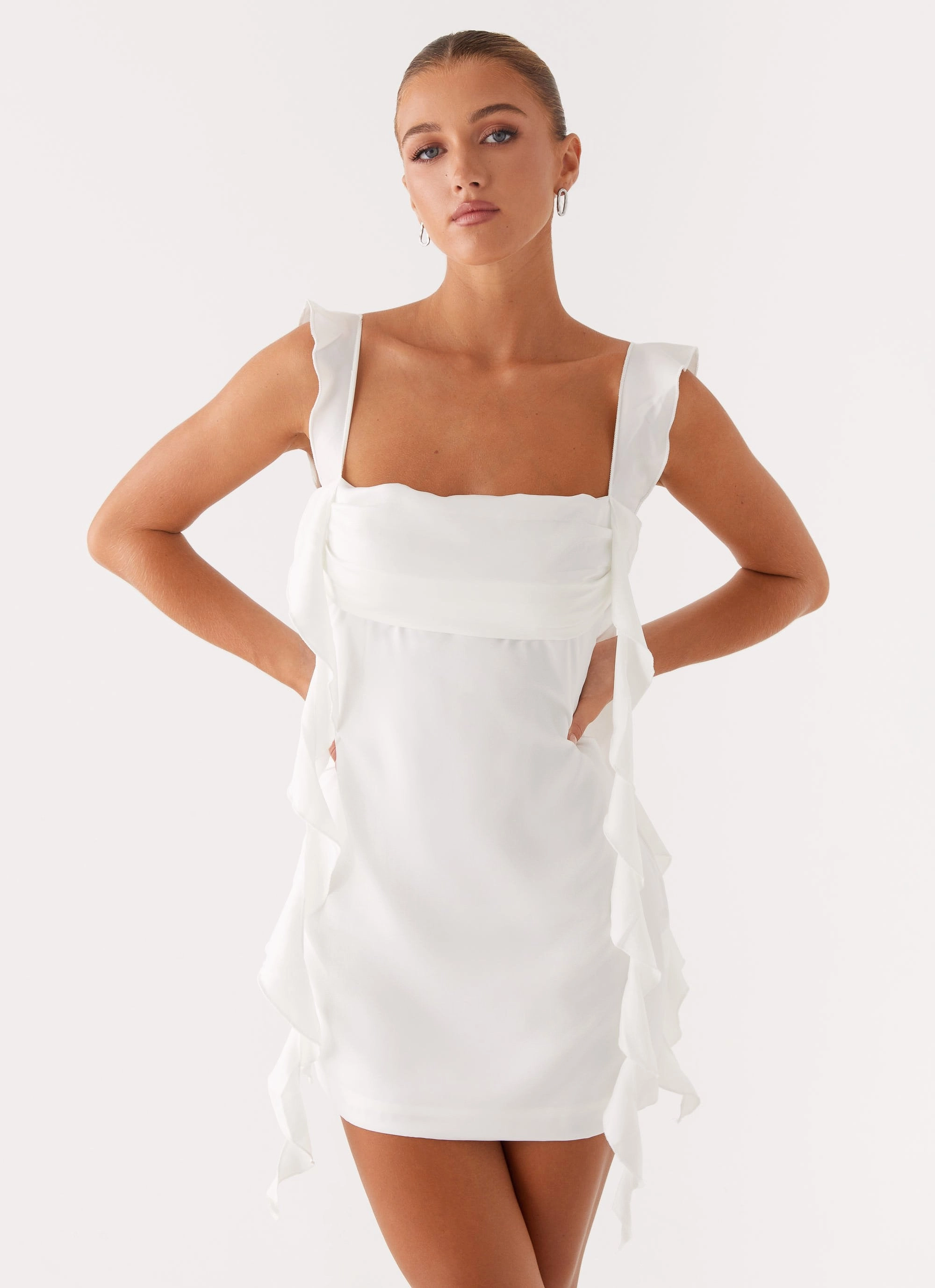Beckham Mini Dress - White Pure Tone