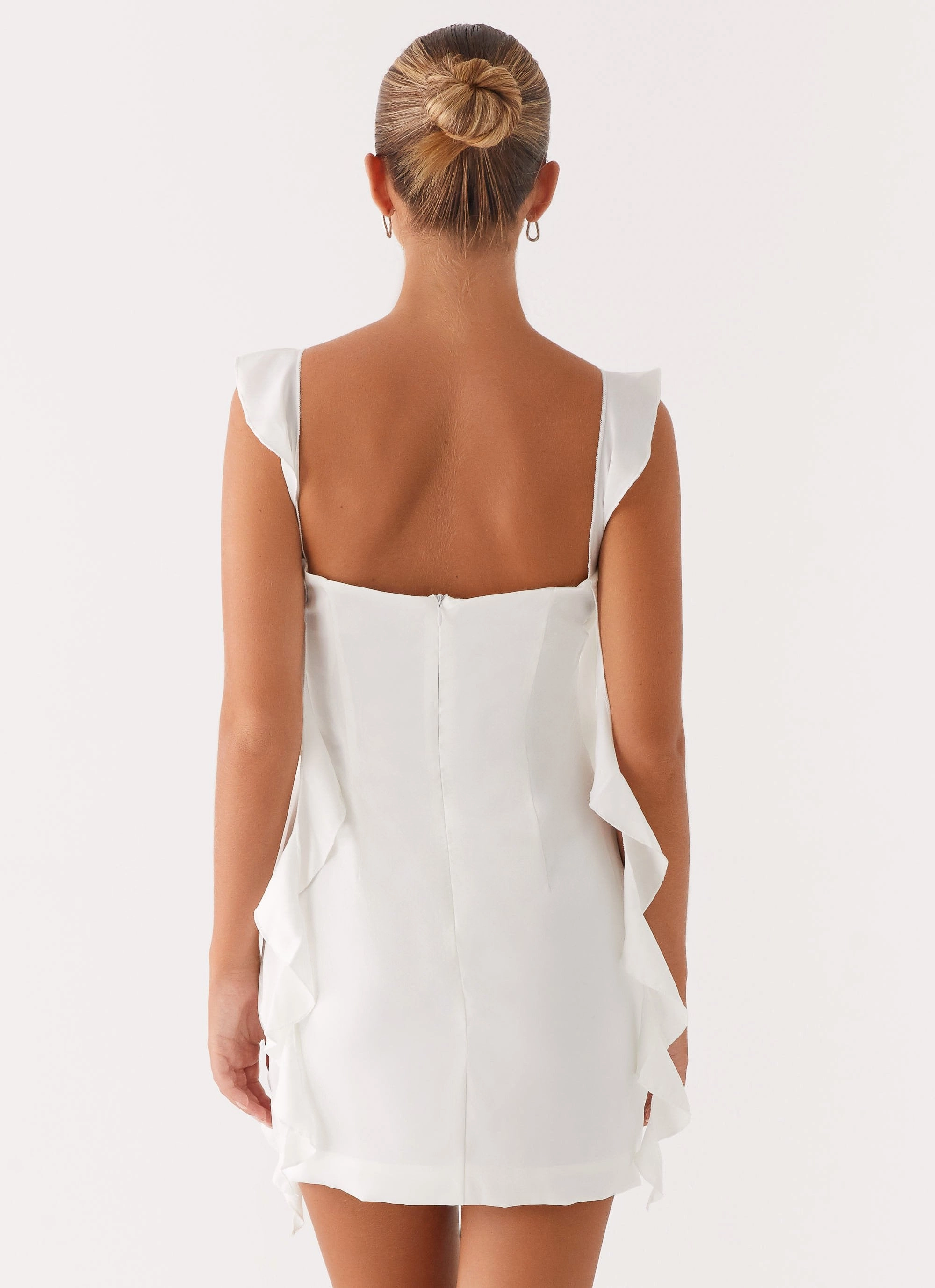 Silk Shine Layering-Piece Beckham Mini Dress - White