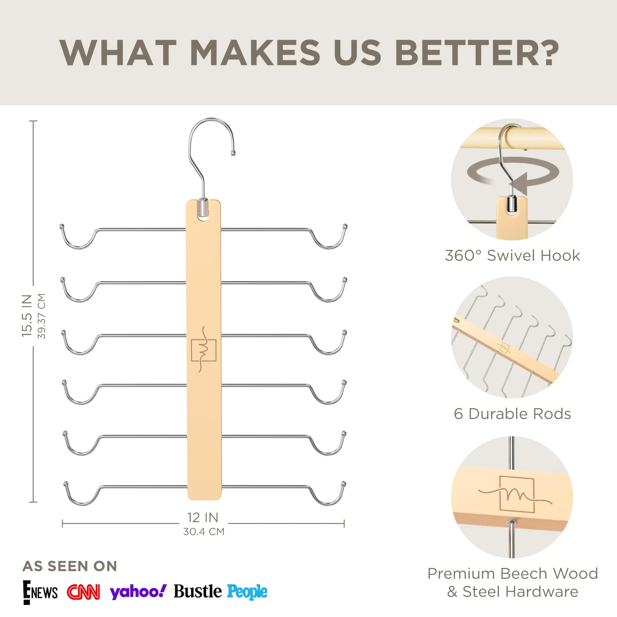 Beechwood Space-Saving Hangers - 2 Pack Closet Organizers