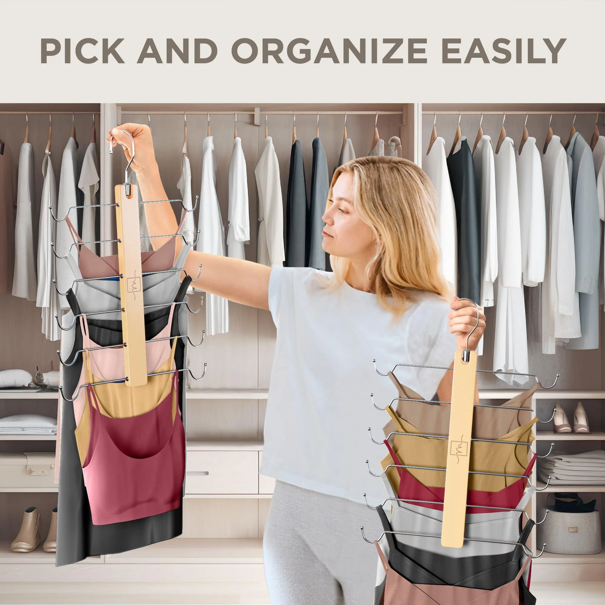 Beechwood Space-Saving Hangers - 2 Pack Closet Organizers