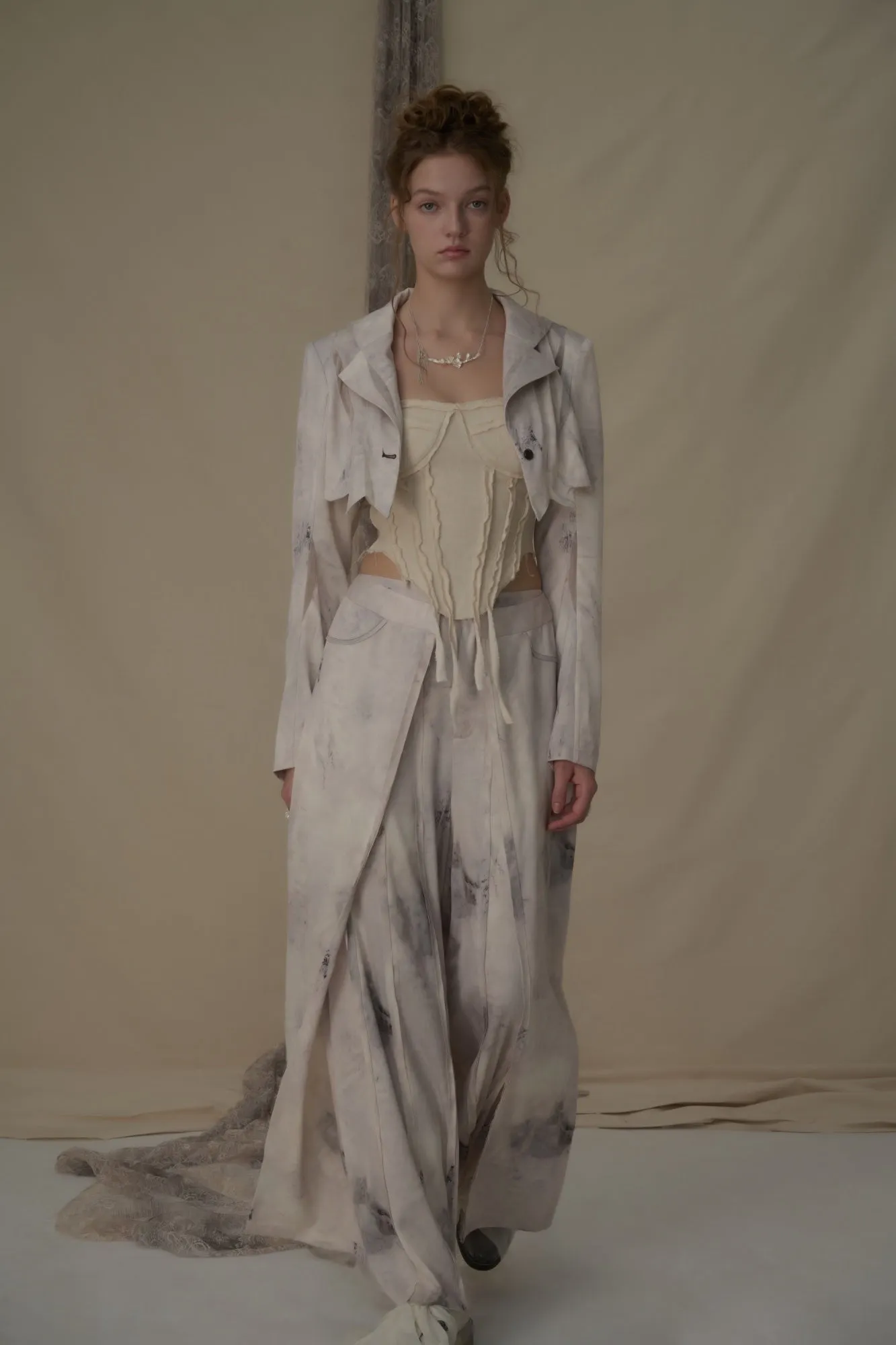 Beige Deconstructed Rope Knot Camisole