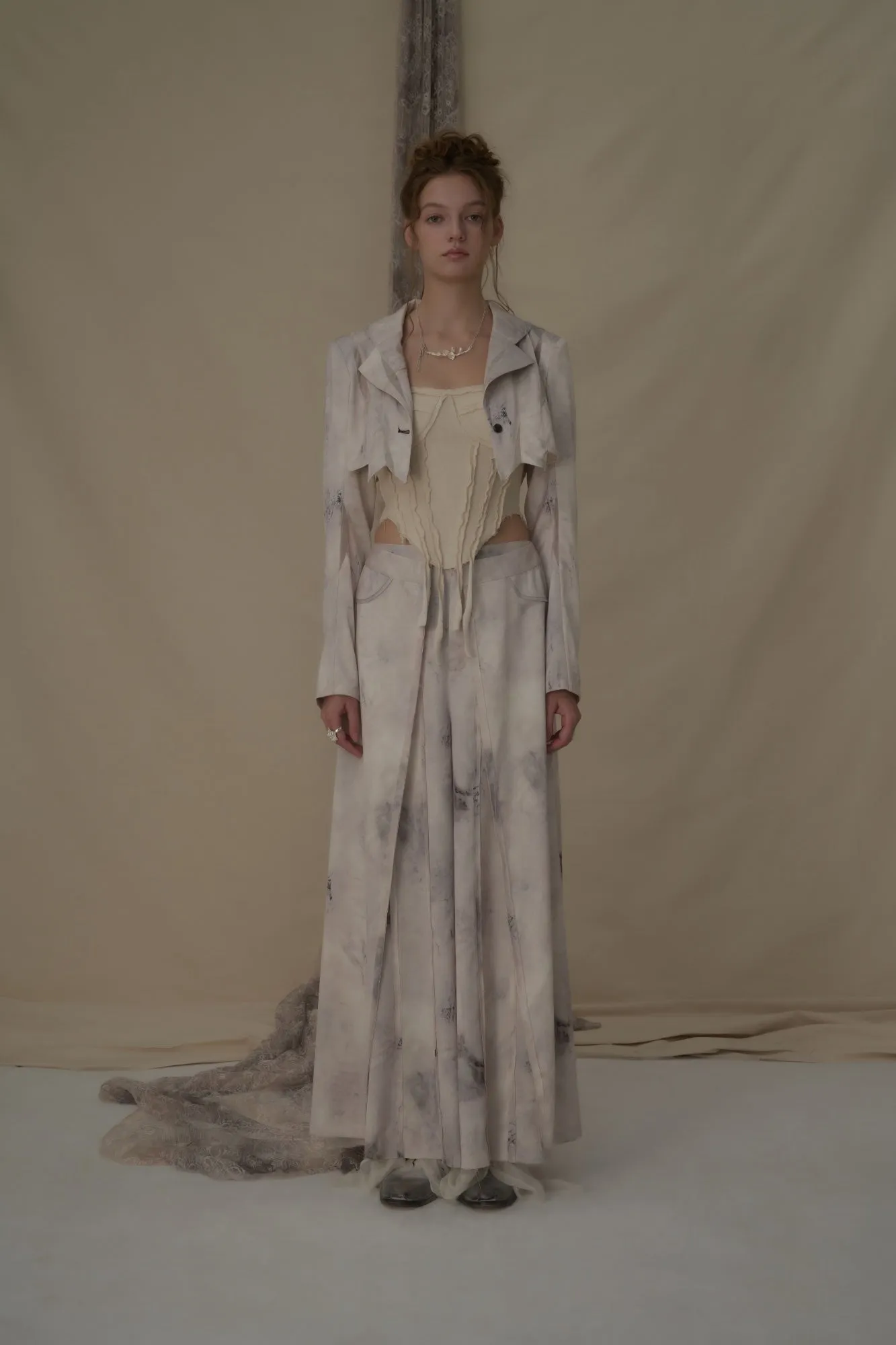 Beige Deconstructed Rope Knot Camisole