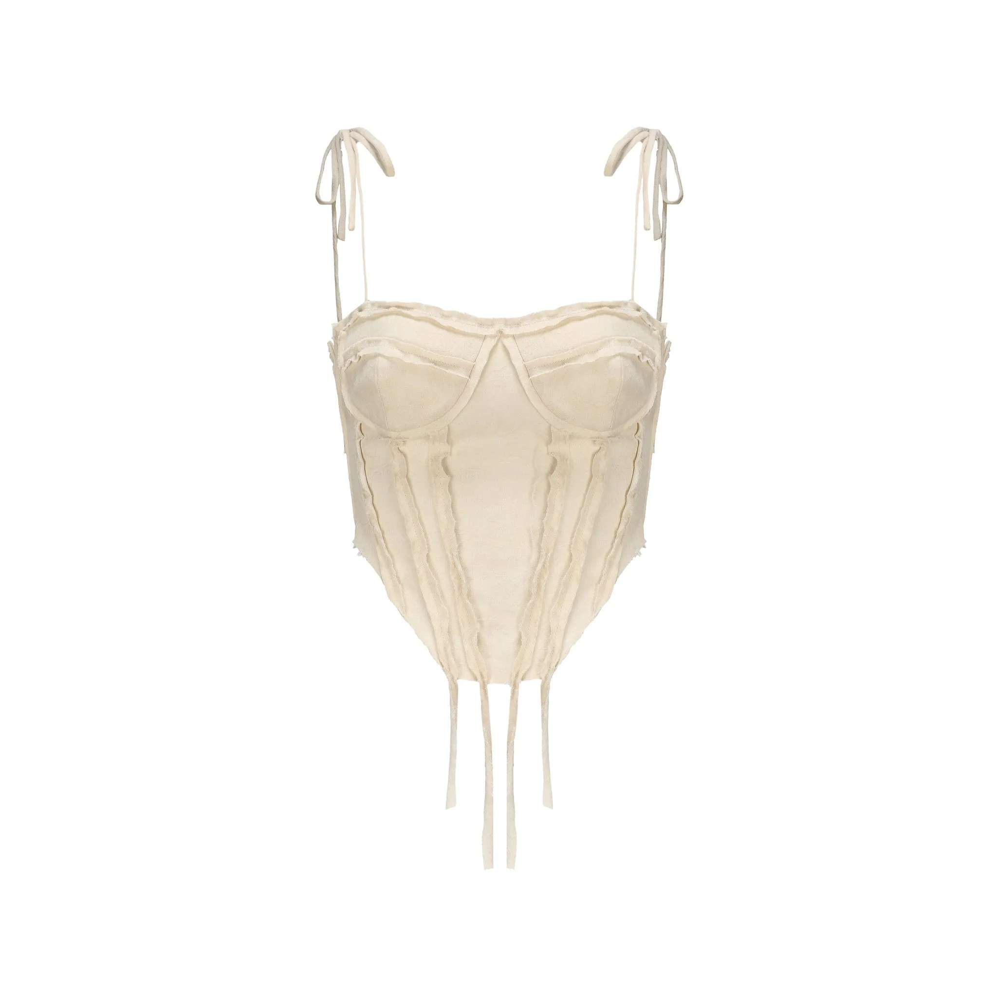 Beige Deconstructed Rope Knot Camisole