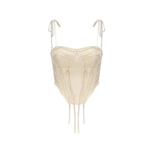Beige Deconstructed Rope Knot Camisole