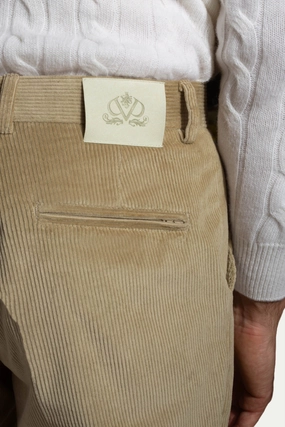 Beige corduroy Sirmione trousers - Made in Italy Beige corduroy Sirmione trousers - Made in Italy