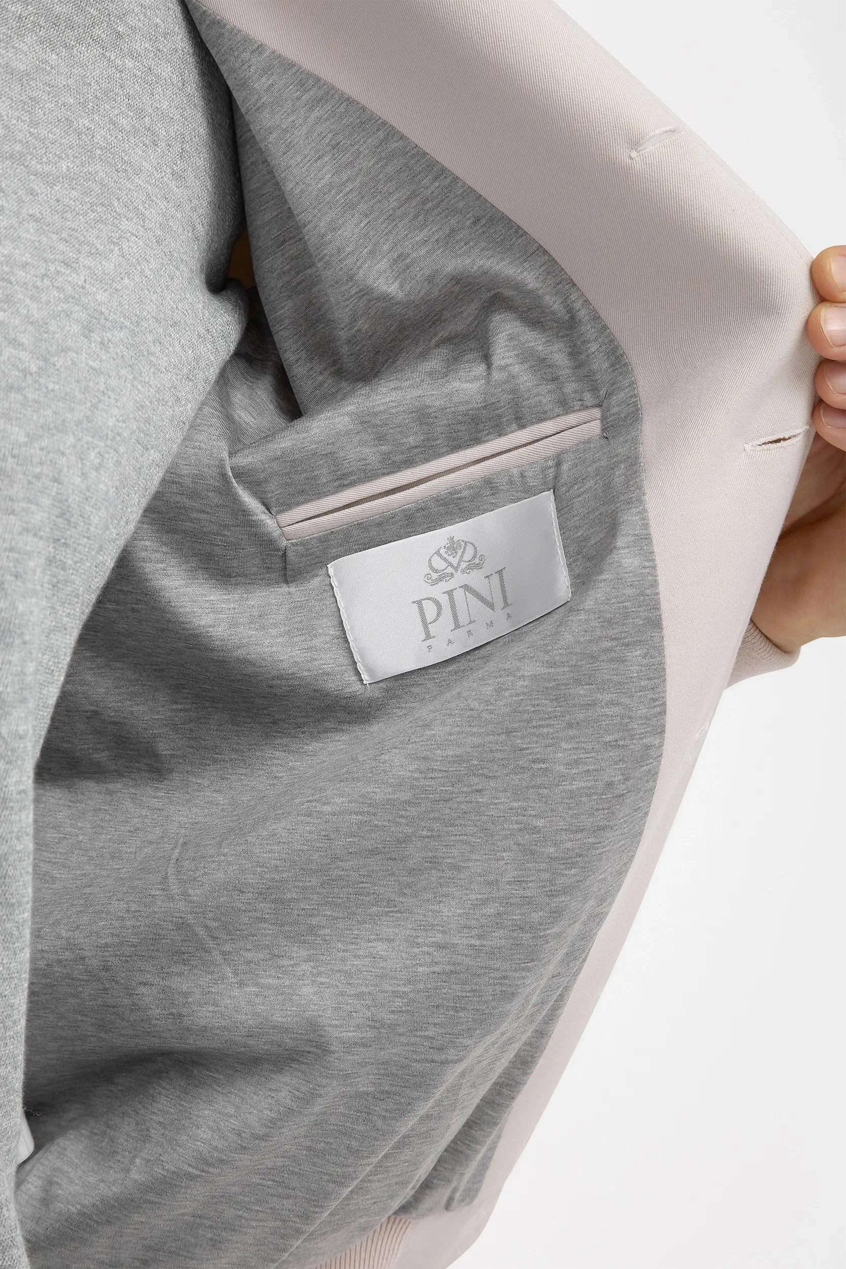 Beige cotton and silk bomber - Made in Italy