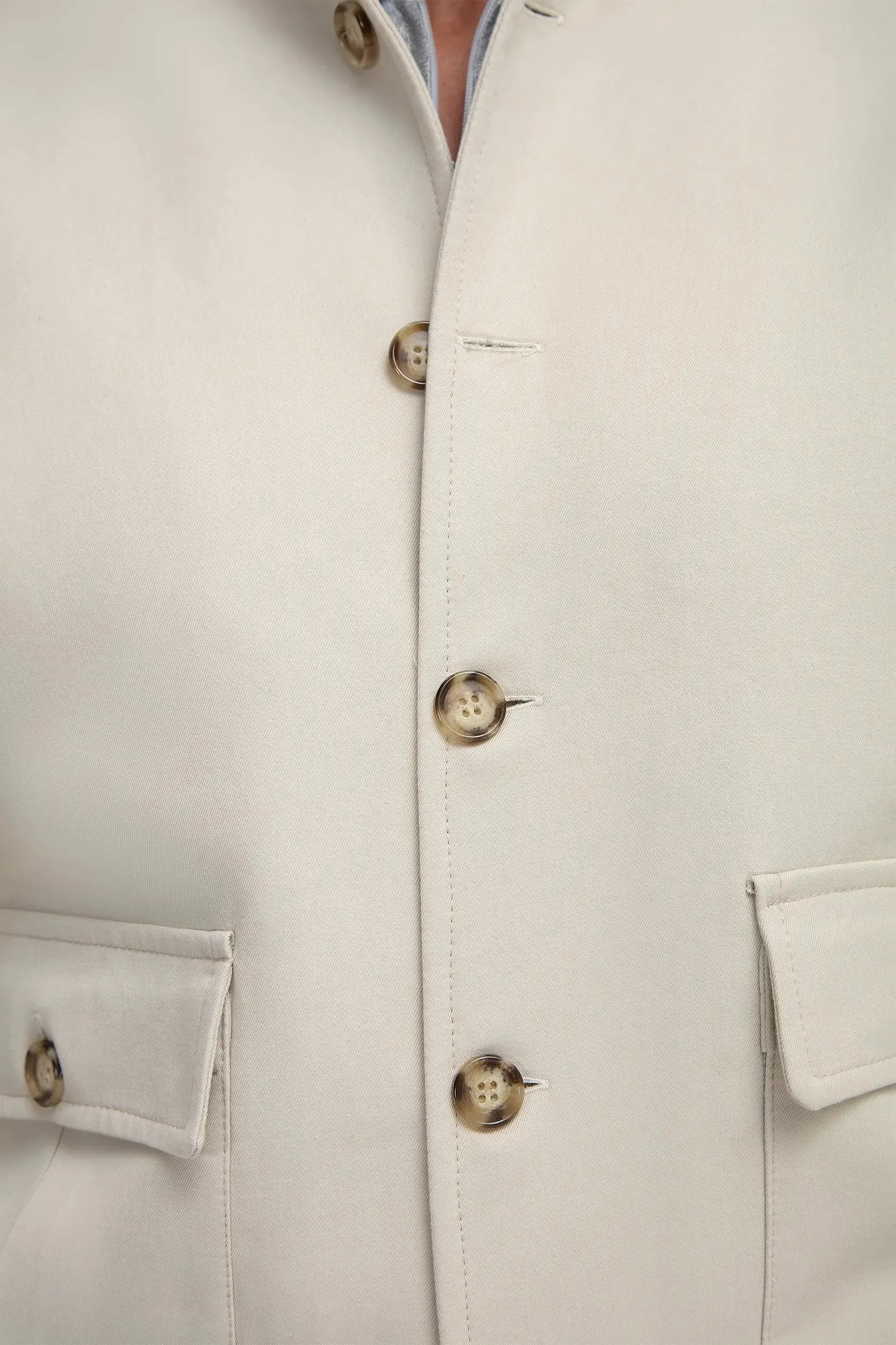 Beige cotton and silk bomber - Made in Italy