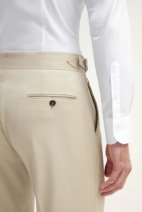 Beige cotton Soragna trousers - Made in Italy Beige cotton Soragna trousers - Made in Italy