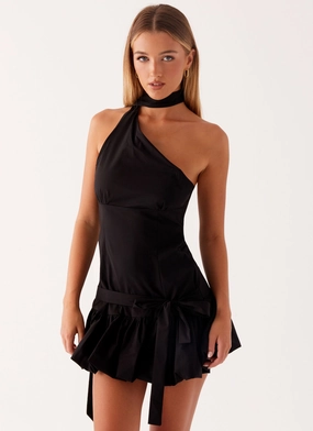 Belina Scarf Mini Dress - Black Ceremony Ready