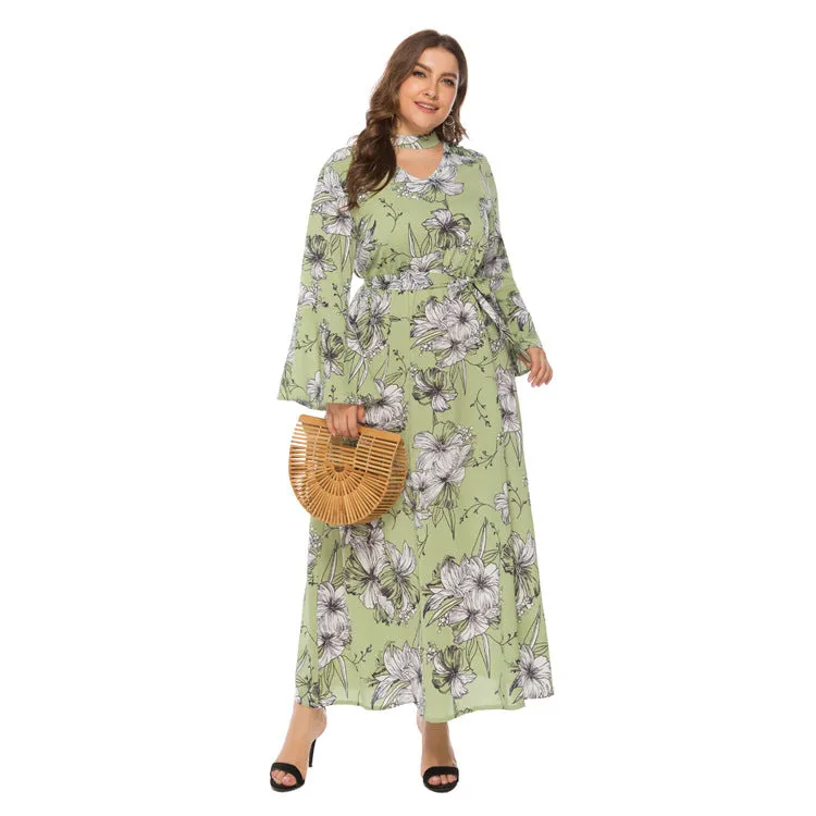 Bell Sleeve Plus Size Maxi Dress